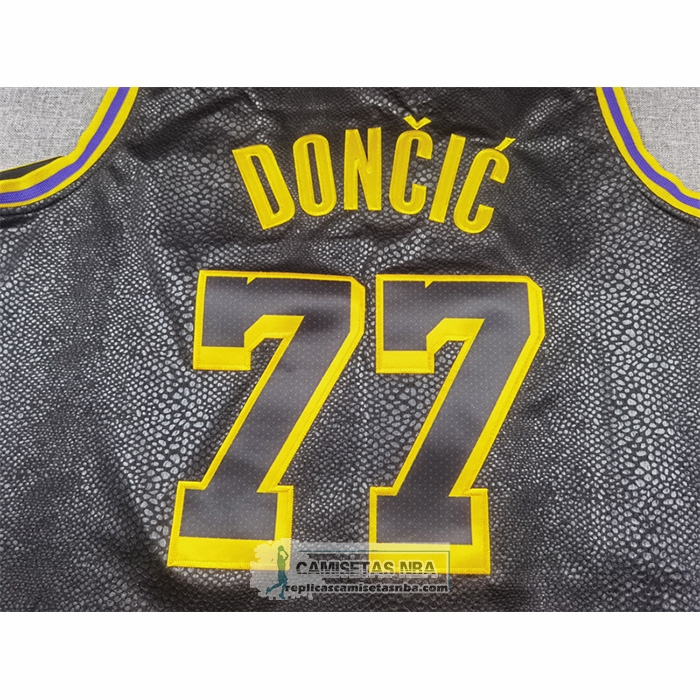 Camiseta Nino Los Angeles Lakers Luka Doncic NO 77 2024-25 Negro